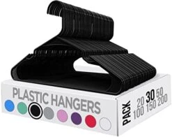 Utopia Home Clothes Hangers 50 Pack - Plastic Hangers Space Saving - Durable Coat Hanger With Shoulder Grooves (Black) -Songmics Furniture Shop 41ph7I5cq8L. AC