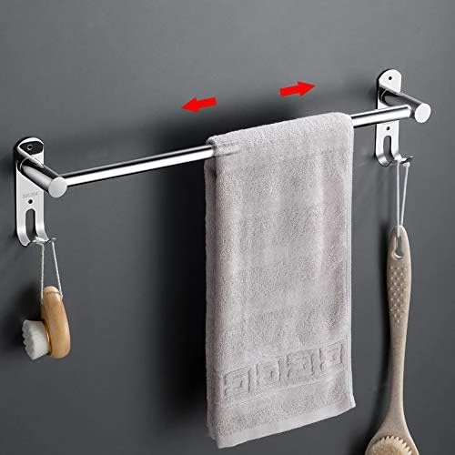 Towel Bars Freely Retractable 20-30 Inche Stainless Steel 304 Bath Towel Rack Strong 3M Adhesive Bathroom Wall-mounting Free Mounting Hole-Installing Washroom Kitchen Space Saving Black-3 Bars 5 Towel Bars Freely Retractable 20-30 Inche Stainless Steel 304 Bath Towel Rack Strong 3M Adhesive Bathroom Wall-mounting Free Mounting Hole-Installing Washroom Kitchen Space Saving Black-3 Bars - Image 5