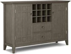 SIMPLIHOME Bedford SOLID WOOD 54 Inch Wide Rustic Sideboard Buffet And Winerack In White With Storage, 2 Drawers And 2 Shelves, For The Living Room, Rustic -Songmics Furniture Shop 41puYUVjnwL. AC