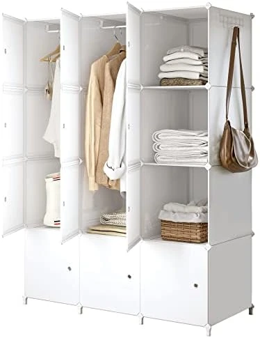 JOISCOPE Portable Closet For Hanging Clothes, Combination Armoire, Modular Cabinet For Space Saving, Ideal Storage Organizer Cube For Books, Toys, 8 Cubes 14 JOISCOPE Portable Closet For Hanging Clothes, Combination Armoire, Modular Cabinet For Space Saving, Ideal Storage Organizer Cube For Books, Toys, 8 Cubes - Image 14