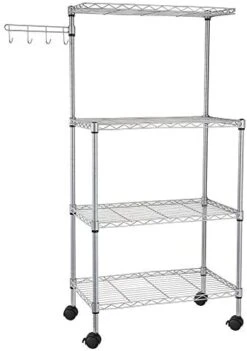 Volowoo Kitchen Baker's Rack,4-Tier Kitchen Organizer Rack Utility Storage Shelf On Wheels Microwave Oven Stand Storage Cart Workstation Shelf (Without Swivel Wave Hook) 12 Volowoo Kitchen Baker's Rack,4-Tier Kitchen Organizer Rack Utility Storage Shelf On Wheels Microwave Oven Stand Storage Cart Workstation Shelf (Without Swivel Wave Hook) -Songmics Furniture Shop 41pzW2kX0PL. AC