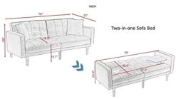 Msaleen Futon Sofa Bed Convertible Sofa, Futtonsleeper Sofa Bed Futon Couch Bed - Yellow SP