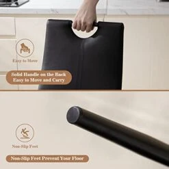 Bacyion Round Glass Dining Table Set For 4-5 Pieces Modern Dining Room Table Set For Small Spaces Kitchen Tempered Glass Table And PU Leather Chairs For Home Kitchen Living Room (Black) -Songmics Furniture Shop 41q2UorKaWL 1