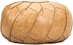 Moderner Faux Leather Pouf Unstuffed Ottoman Moroccan Footstool, Floor Footrest Cushion, Storage Solution - Natural Brown Color (Cognac, 23x11) -Songmics Furniture Shop 41qEMP7b5iL. AC