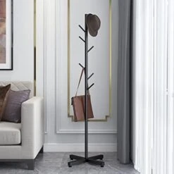 67" Coat Rack Freestanding Metal Coat Stand Coat Tree With 7 Hooks For Coats, Hats, Clothes, Bags, Purses, Gold Coat Rack Tree For Home, Bedroom, Office, Entryway, Hallway (Style 2, Gold) -Songmics Furniture Shop 41qItt5XGpL. AC
