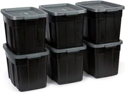 Rubbermaid Roughneck️ Storage Totes, Durable Stackable Storage Containers, Great For Garage Storage, Moving Boxes, And More, 18 Gal - 6 Pack -Songmics Furniture Shop 41qJx6YbUL. AC