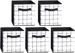 XYH Storage Cubes, 3 Pack 11 Inch Cube Storage In Check Pattern,Foldable Cube Storage Bin With Visual Labels, Suitable For Storing Clothes,Toy And Book. -Songmics Furniture Shop 41qMusoKF2L. AC
