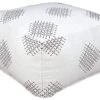 Signature Design By Ashley Mabyn Handwoven Boho Pouf, 24 X 24 In, White And Gray