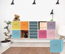 Pomatree 13x13x13 Inch Storage Cubes - 6 Pack - Fun Colored Large Storage Bins | Dual Handles | Foldable Cube Baskets For Home, Kids Room, Closet And Toys Organization | Fabric Cube Bin (Colorful) 7 Pomatree 13x13x13 Inch Storage Cubes - 6 Pack - Fun Colored Large Storage Bins | Dual Handles | Foldable Cube Baskets For Home, Kids Room, Closet And Toys Organization | Fabric Cube Bin (Colorful) -Songmics Furniture Shop 41qYAIJ569L