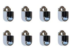 Metal Closet Wardrobe Rod Holder Socket End Support Pipe Bracket U-Shaped Flange For 16mm/0.63" Rod (Set Of 8)