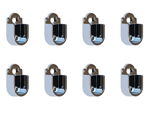 Metal Closet Wardrobe Rod Holder Socket End Support Pipe Bracket U-Shaped Flange For 16mm/0.63" Rod (Set Of 8) 1 Metal Closet Wardrobe Rod Holder Socket End Support Pipe Bracket U-Shaped Flange For 16mm/0.63" Rod (Set Of 8)