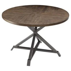 Homelegance Fideo 45" Round Industrial Style Dining Table, Pine,Brown 10 Homelegance Fideo 45" Round Industrial Style Dining Table, Pine,Brown -Songmics Furniture Shop 41qbMGAHBuL