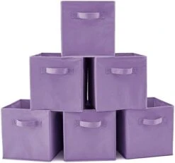 EZOWare Set Of 6 Foldable Fabric Basket Bin Collapsible Storage Cube For Nursery, Toys Organizer, Shelf Cabinet (Purple) 29 EZOWare Set Of 6 Foldable Fabric Basket Bin Collapsible Storage Cube For Nursery, Toys Organizer, Shelf Cabinet (Purple) -Songmics Furniture Shop 41qfYdoIRL. AC