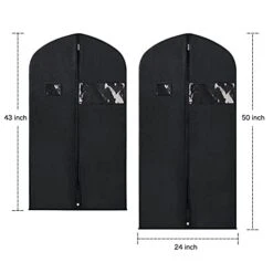 Zilink Garment Bag Suit Bags For Storage And Travel 43"/50" Suit Cover For Closet With ID Card Holder For Suit T-Shirt Coat Jacket Dresses (Set Of 5)