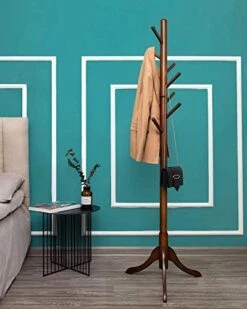 TinyTimes Wooden Coat Rack Free Standing, Sturdy Rustic Hall Tree Coat Tree Coat Hanger With 8 Hooks, For Coat, Hat, Clothes, Scarves, Handbags, Umbrella (Dark Brown) 12 TinyTimes Wooden Coat Rack Free Standing, Sturdy Rustic Hall Tree Coat Tree Coat Hanger With 8 Hooks, For Coat, Hat, Clothes, Scarves, Handbags, Umbrella (Dark Brown) -Songmics Furniture Shop 41qoQkPJ9DL. AC