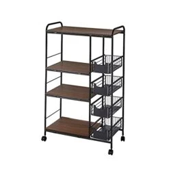 Gdrasuya10 Kitchen Microwave Oven Stand Baker's Rack, Large Capacity Utility Storage Shelf 4-Tier + 5-Tier Shelf Ideal For Storing Tableware Kitchenware Spice Microwave Oven Baker Rack