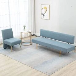 MOJAY 1 Loveseat Sofa And 2 Accent Chairs Set Couches For Living Room Furniture Set With Golden Legs For Bedroom -Songmics Furniture Shop 41qvIObF2NL. AC 1