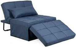 Sofa Bed, 4 In-1 Sleeper Chair Bed Multi-Function Folding Convertible Couch Chair Ottoman Bed For Apartment, Small Space (Deep Blue) 14 Sofa Bed, 4 In-1 Sleeper Chair Bed Multi-Function Folding Convertible Couch Chair Ottoman Bed For Apartment, Small Space (Deep Blue) -Songmics Furniture Shop 41r pFrleFL. AC