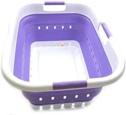 SAMMART 41L Collapsible 3 Handled Plastic Laundry Basket - Foldable Pop Up Storage Container/Organizer - Portable Washing Tub - Space Saving Hamper/Basket (3 Handled Rectangular, Grey/Dark Grey) 18 SAMMART 41L Collapsible 3 Handled Plastic Laundry Basket - Foldable Pop Up Storage Container/Organizer - Portable Washing Tub - Space Saving Hamper/Basket (3 Handled Rectangular, Grey/Dark Grey) -Songmics Furniture Shop 41r7tnR7i7L. AC