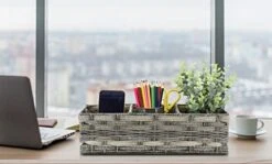 Toilet Paper Storage Basket With 3 Section,Toilet Paper Holder With Storage，Woven Plastic Wicker Basket With Divider For Organizing, Rustic Farmhouse Bathroom Decor, Countertop Organizer Storage -Songmics Furniture Shop 41rBChfRQZL