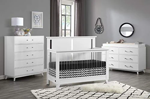 Oxford Baby Holland Wood & Acrylic 6-Drawer Dresser Chest, White 3 Oxford Baby Holland Wood & Acrylic 6-Drawer Dresser Chest, White - Image 3