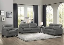 Homelegance 3-Piece Fabric Sofa Set, Dark Gray -Songmics Furniture Shop 41rDsOaG0L. AC