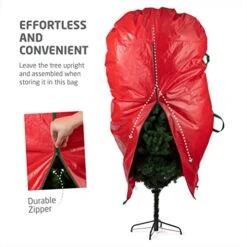 Zober Upright Christmas Tree Storage Bag - Fits 9 Ft Artificial Tree - Christmas Tree Bag W/Drawstring Hem, Zipper, And Carrying Handles - Plastic, Waterproof - Red -Songmics Furniture Shop 41rHmr3cdDL