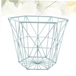 Magazine Storage Basket Iron Storage Basket Magazine Storage Basket Sundry Container Wire Basket Iron Basket Iron Net Blue Magazine Iron Desk Organizer -Songmics Furniture Shop 41rIiHgmKrL