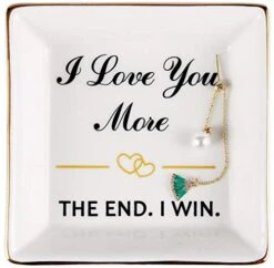 Mothers Day Gifts For Wife Gifts From Husband, Happy Anniversary - Romantic Wife Gifts For Her Wife, Best Wife Mothers Day Birthday Gifts, Ring Dish Holder, Jewelry Tray, Trinket Dish, I Love You More