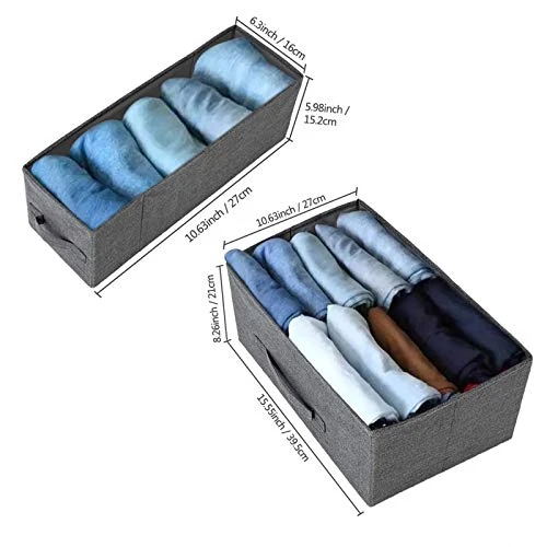 VALUX Box Dresser Storage Tower, Closet Dressers With 7 Drawers, Vertical Storage Dressers For Bedroom, Entryway - Sturdy Steel Frame, Wood Top, Easy Pull Fabric Bin (Grey) 2 VALUX Box Dresser Storage Tower, Closet Dressers With 7 Drawers, Vertical Storage Dressers For Bedroom, Entryway - Sturdy Steel Frame, Wood Top, Easy Pull Fabric Bin (Grey) - Image 2