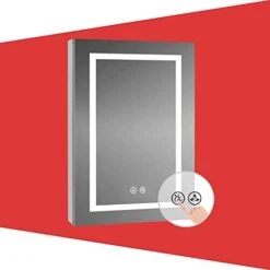 Blossom Recessed Or Surface LED Mirror Medicine Cabinet With Lights, LED Medicine Cabinet With Defogger (24x32/Right Hinge) -Songmics Furniture Shop 41rfBmqtC3L. AC