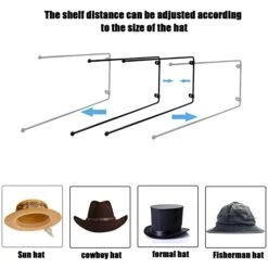 Himior Cowboy Hat Rack-8 Pack Cowboy Hat Holder Organizer, Cowboy Hat Rack For Wall Display, Wall Mount Hat Hangers，Cowboy Hat Display Rack Display Cowboy Hat For Wall -Songmics Furniture Shop 41rhOuqDXlL