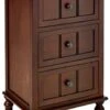 Décor Therapy, Walnut Decor Therapy Three Drawer Accent Table, (FR1458), 11.8 In X 15.75 In X 26