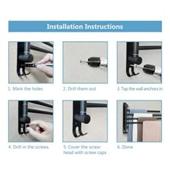 Black Towel Rack JSVER Swivel Towel Rack Wall Mounted, SUS304 Stainless Steel Towel Bar, Space Saving Towel Holder, Towel Racks For Bathroom -Songmics Furniture Shop 41rkwYSMe4L