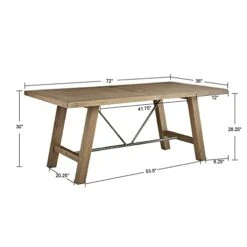 INK+IVY Sonoma Solid Wood Dining Table, Rectangular With Rustic Metal Truss Accent,Trestle Legs, Easy Assembly, Industrial Country, For Kitchen, Entryway, Family, Or Bedroom, Reclaimed Grey -Songmics Furniture Shop 41rn0GYNa3L