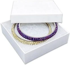 TheDisplayGuys 25-Pack #33 Cotton Filled Cardboard Paper Jewelry Box Gift Case - Matte White (3 1/2" X 3 1/2" X 1") -Songmics Furniture Shop 41roPgbf9PL. AC