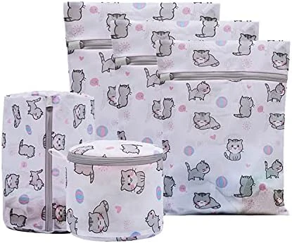 Xducom Mesh Laundry Bags,Set Of 5 Delicate Laundry Bag For Washing Machine,Clothing Washing Bags With Cat Prints,Garment Bags For Laundry,Lingerie Bag,Travel Storage Organize Bag (5 SET, CAT) 10 Xducom Mesh Laundry Bags,Set Of 5 Delicate Laundry Bag For Washing Machine,Clothing Washing Bags With Cat Prints,Garment Bags For Laundry,Lingerie Bag,Travel Storage Organize Bag (5 SET, CAT) - Image 10