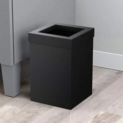 Gatco 1915, Modern Square Stainless Steel Waste Basket, Matte Black, 3.2 Gallons -Songmics Furniture Shop 41rsA GBNL