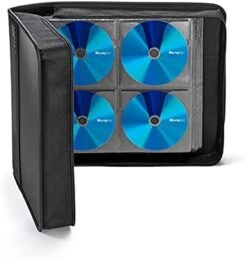 SANWA 160 Capacity CD Case, Large CD Sleeves, Portable DVD VCD Storage Box, Portable Zipper Bag, EVA Protective Blu-ray Wallet With Handle, For Car, Home, Office, Games Disc, Audio Music, Black -Songmics Furniture Shop 41ru3QcBqL. AC