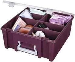 AB Designs 6990ABD Super Satchel Double Deep With Removable Dividers, Stackable Home Storage Organization Container, Clear With Sliver Latches And Handle -Songmics Furniture Shop 41ryhBnpQML. AC