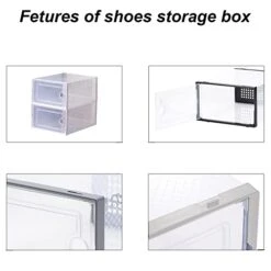 Shoes Storage Boxes Sneaker Display Case Clear Shoe Box Bin Stackable Cap Shoe Display Shelf Case With Drop Front Shoe Container Transparent Plastic Shoes Organizer Hat Display Case Boxes Organizador De Zapatos (12boxes White Medium) -Songmics Furniture Shop 41s4YBTYoqL