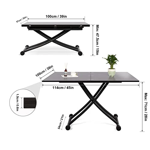 Arathorn Height Adjustable Dining Table, Expand Coffee Table For Living Room, Dining Room, Multifunctional & Practical Gathering Table 2 Arathorn Height Adjustable Dining Table, Expand Coffee Table For Living Room, Dining Room, Multifunctional & Practical Gathering Table - Image 2