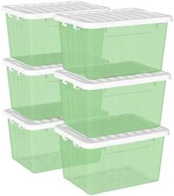 Cetomo 55L*3 Plastic Storage Box,Clear Blue, Tote Box, Organizing Container With Durable Lid And Secure Latching Buckles, Stackable And Nestable, 3Pack, With Buckle 23 Cetomo 55L*3 Plastic Storage Box,Clear Blue, Tote Box, Organizing Container With Durable Lid And Secure Latching Buckles, Stackable And Nestable, 3Pack, With Buckle -Songmics Furniture Shop 41s7skaD4wL. AC