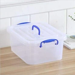 Morcte 8 Liter Clear Latching Box, Plastic Storage Bin With Handle, 2-Pack -Songmics Furniture Shop 41sENgq1j0L