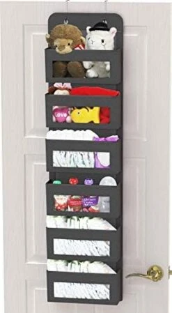 Simple Houseware Over Door/Wall Mount 6 Clear Window Pocket Organizer, Gray -Songmics Furniture Shop 41sIPuVejML. AC