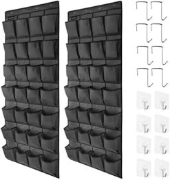 TidyMaster 2 Pack 28 Large Pockets Hanging Shoe Organizer Over The Door Shoe Rack For Closet Door Storage Shoe Holder Hanger.8+8Hooks.Imitation Linen Gray 14 TidyMaster 2 Pack 28 Large Pockets Hanging Shoe Organizer Over The Door Shoe Rack For Closet Door Storage Shoe Holder Hanger.8+8Hooks.Imitation Linen Gray -Songmics Furniture Shop 41sQlicRnNL. AC