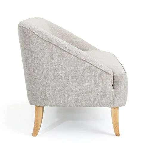 Christopher Knight Home Justus Mid-Century Modern Fabric Loveseat, Beige / Natural 5 Christopher Knight Home Justus Mid-Century Modern Fabric Loveseat, Beige / Natural - Image 5