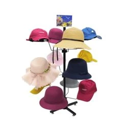 FixtureDisplays® Countertop Hat Rack Headwear Wig Cap Display Tabletop Stand 24x24x37" 3-Tier 12 Hats 10125-2D