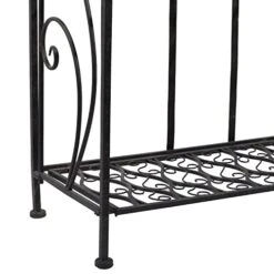Deco 79 Metal Scroll Indoor Outdoor Tall Folding 4 Shelf Bakers Rack, 25" X 12" X 64", Black -Songmics Furniture Shop 41sb1Gz3qzL