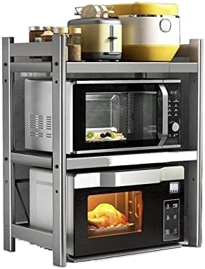 LUCBEI Microwave Oven Rack Scalable Kitchen Microwave Storage Rack, Double-Layer Countertop Oven, Electrical Storage Rack, Multifunctional Household Rack Kitchen Storage Rack 4 LUCBEI Microwave Oven Rack Scalable Kitchen Microwave Storage Rack, Double-Layer Countertop Oven, Electrical Storage Rack, Multifunctional Household Rack Kitchen Storage Rack - Image 4